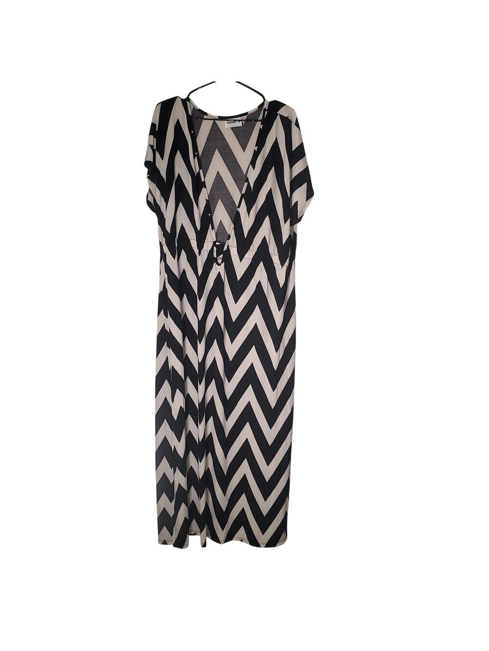 Swimsuits For All Chevron Maxi Cover Up One Size Black White